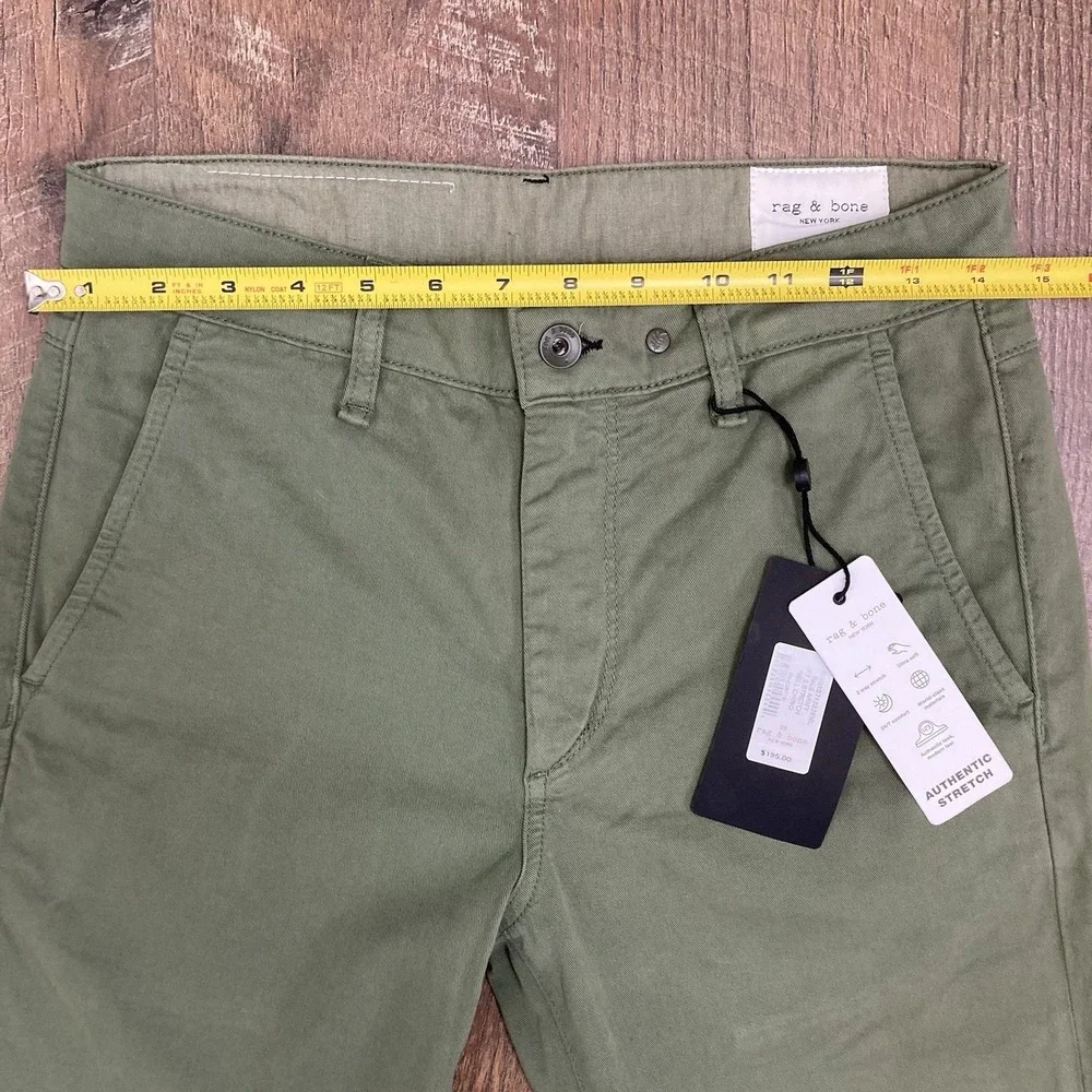 Rag & Bone New York Pale Army Fit 2 Stretch Twill Chino Mens Pants 28 Slim NEW